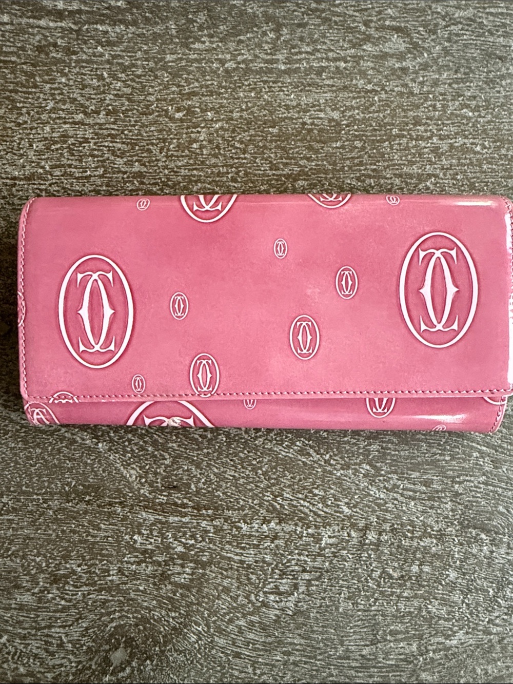 Cartier Pink Logo Continental Wallet